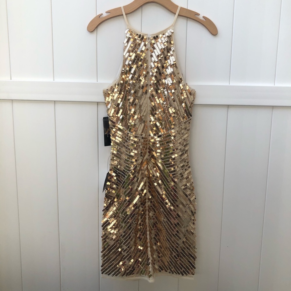 NWT Lulu’s Gold Sequin Bodycon Dress - Small - Picture 7 of 12